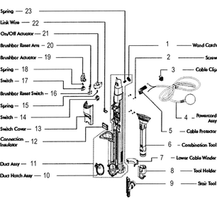 Part Location Diagram of 920591-01 Dyson Duct hatch