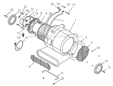 Page A Diagram and Parts List for AQUADRI 3005AD EDIC Industrial Fan / Circulator