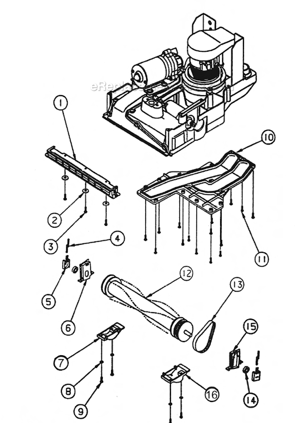 Page E Diagram and Parts List for FIVESTAR 411TR EDIC Carpet Cleaner