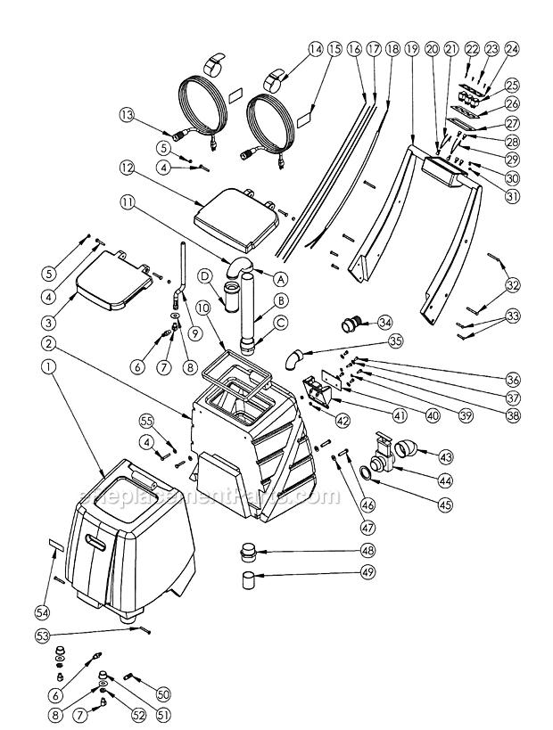 Page A Diagram and Parts List for GALAXYPRO 2700FX-HR EDIC Carpet Cleaner