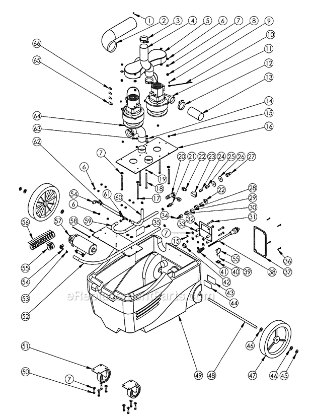 Page B Diagram and Parts List for GALAXYPRO 2700MX-HR EDIC Carpet Cleaner