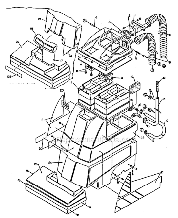 Page A Diagram and Parts List for POLARIS 801PS EDIC Carpet Cleaner