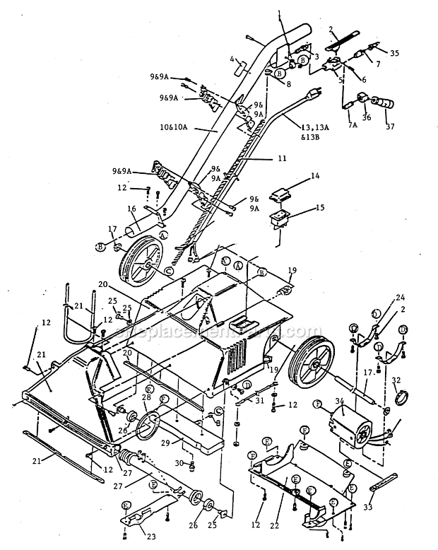 Page A Diagram and Parts List for POWERMATE 1204AC EDIC Carpet Cleaner