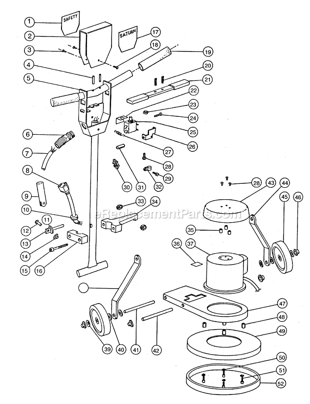 Page A Diagram and Parts List for SATURN 20LS3-SS EDIC Polisher Buffer
