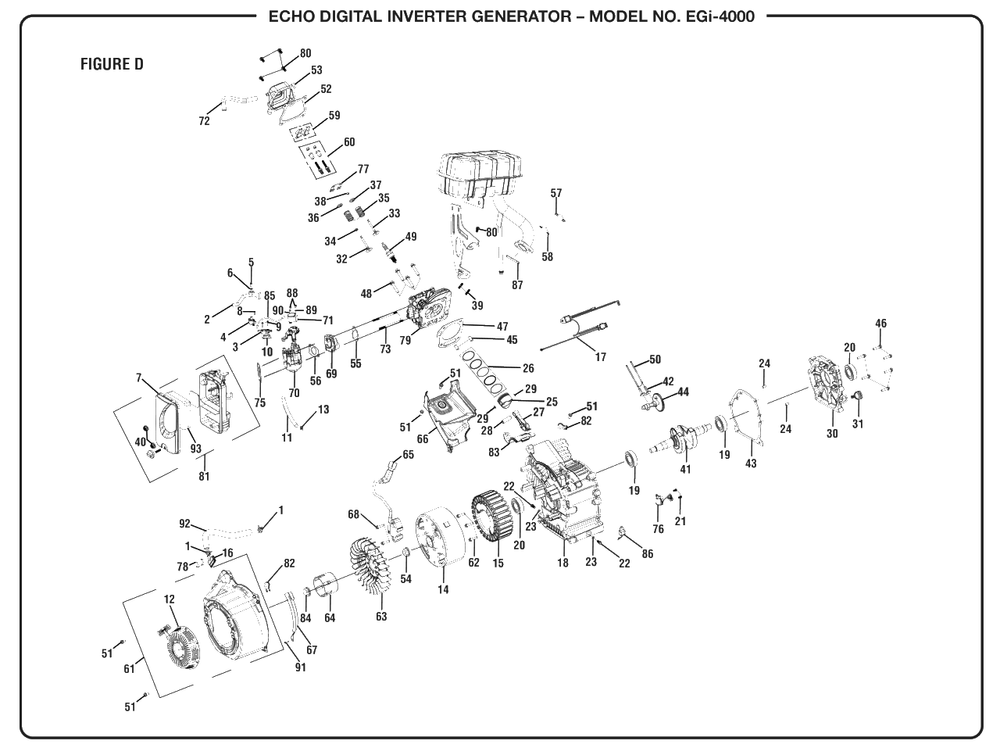Figure D Diagram and Parts List for EGI-4000 (Revision 02)(099930635)(2020-03) Echo Generator
