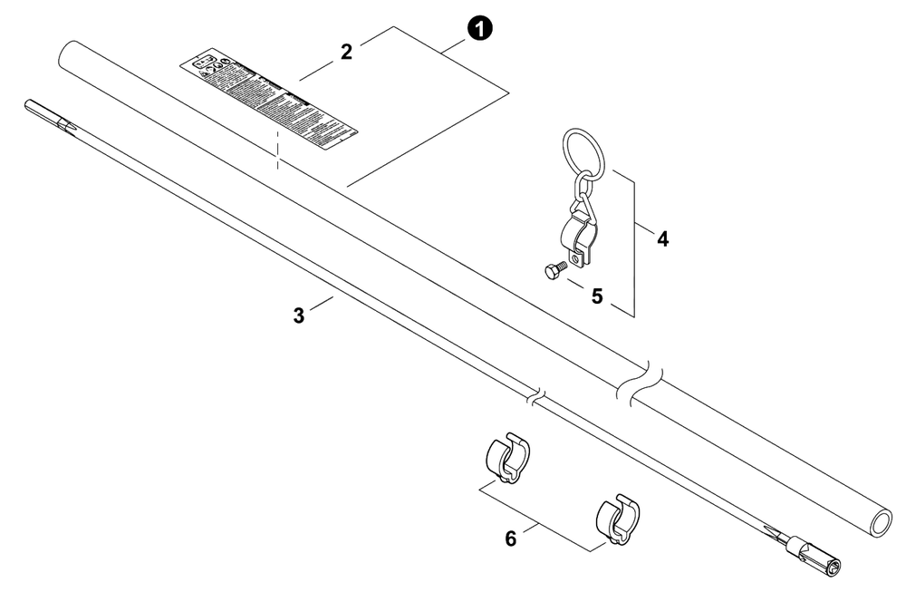 Main Pipe Diagram and Parts List for DSRM-2600U U56500001001 - U56500999999 Echo Charger