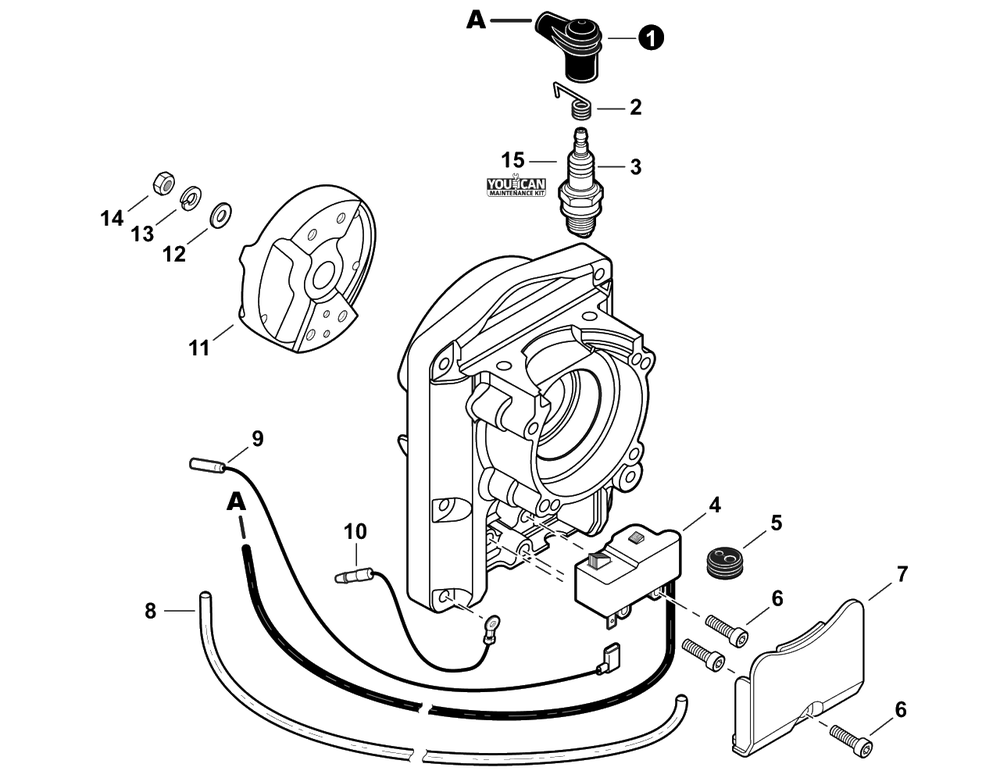 Flywheel, Ignition Diagram and Parts List for PB-580T P55515001001 - P55515999999 Echo Leaf Blower / Vacuum