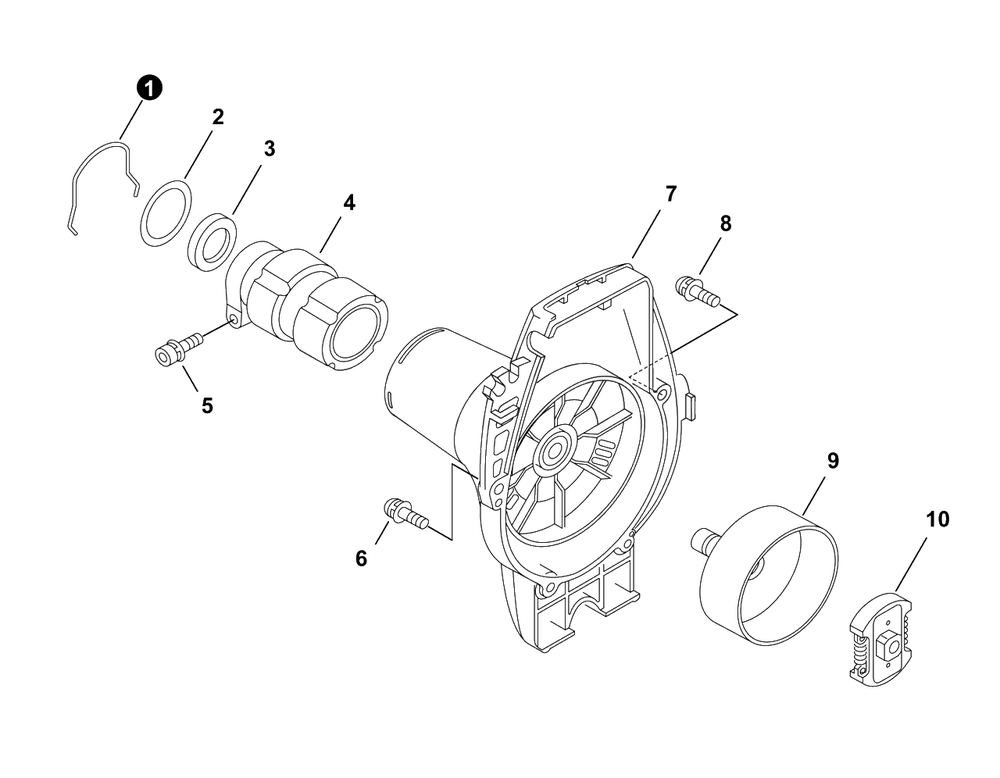 Fan Case Diagram and Parts List for GT-22GES U54026001001 - U54026999999 Echo Trimmer
