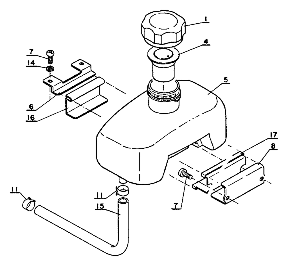 Fuel System Diagram and Parts List for SRM-202 FA Version Echo Trimmer