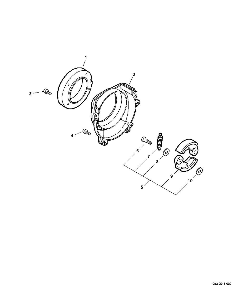 Fan Cover, Clutch Diagram and Parts List for EA-500 E02103001001 - E02103999999 Echo Auger