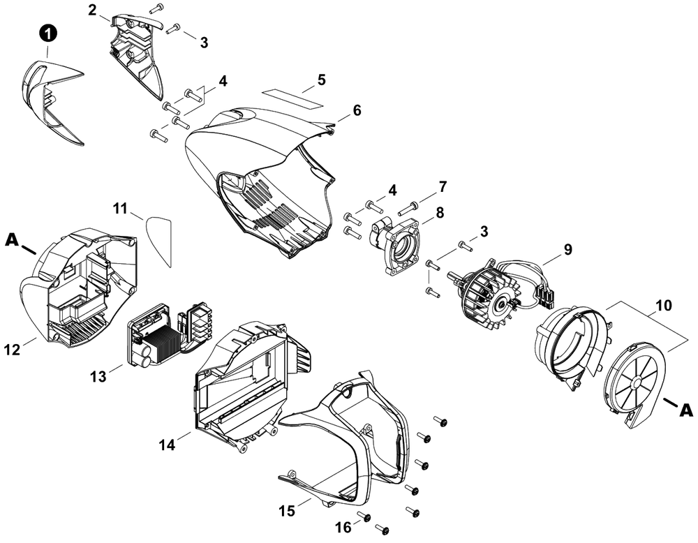 Motor Diagram and Parts List for DSRM-2600U U56500001001 - U56500999999 Echo Charger