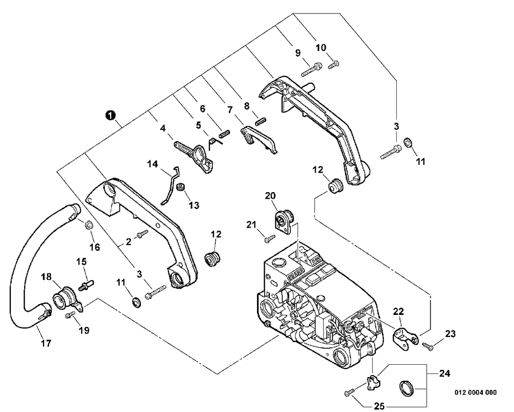Handles, Throttle Control Diagram and Parts List for CS-3000 (Type 1)(00001001 - 99999999) Echo Chainsaw