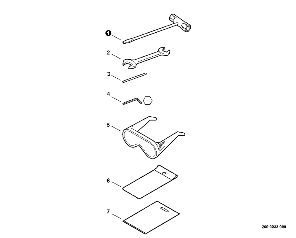 Tools Diagram and Parts List for SRM-22GESU S55822001001 - S55822999999 Echo Brush Cutter