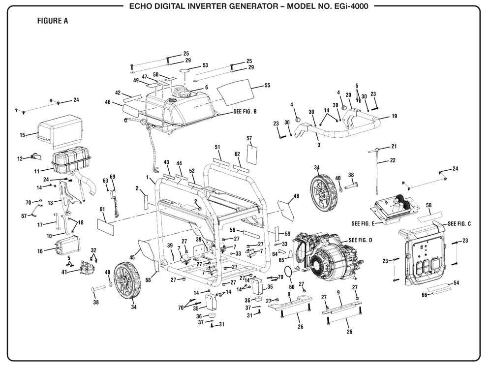 Figure A Diagram and Parts List for EGI-4000 (Revision 02)(099930635)(2020-03) Echo Generator