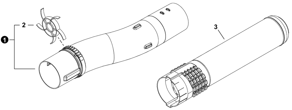 Blower Tubes Diagram and Parts List for PB-2520 P54826001001 - P54826999999 Echo Leaf Blower / Vacuum