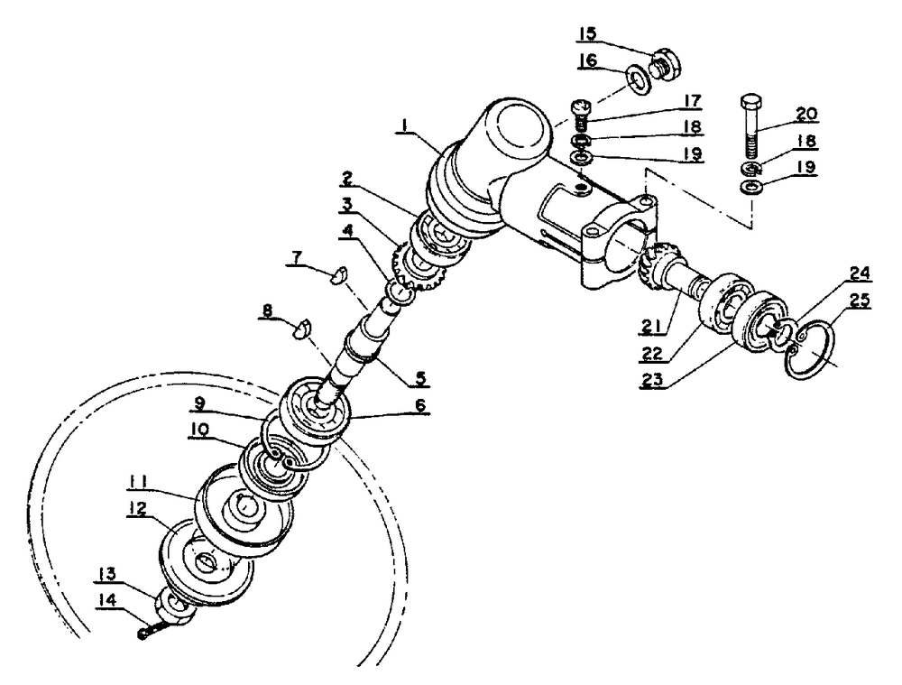 Gear Case Diagram and Parts List for SRM-202 FA Version Echo Trimmer