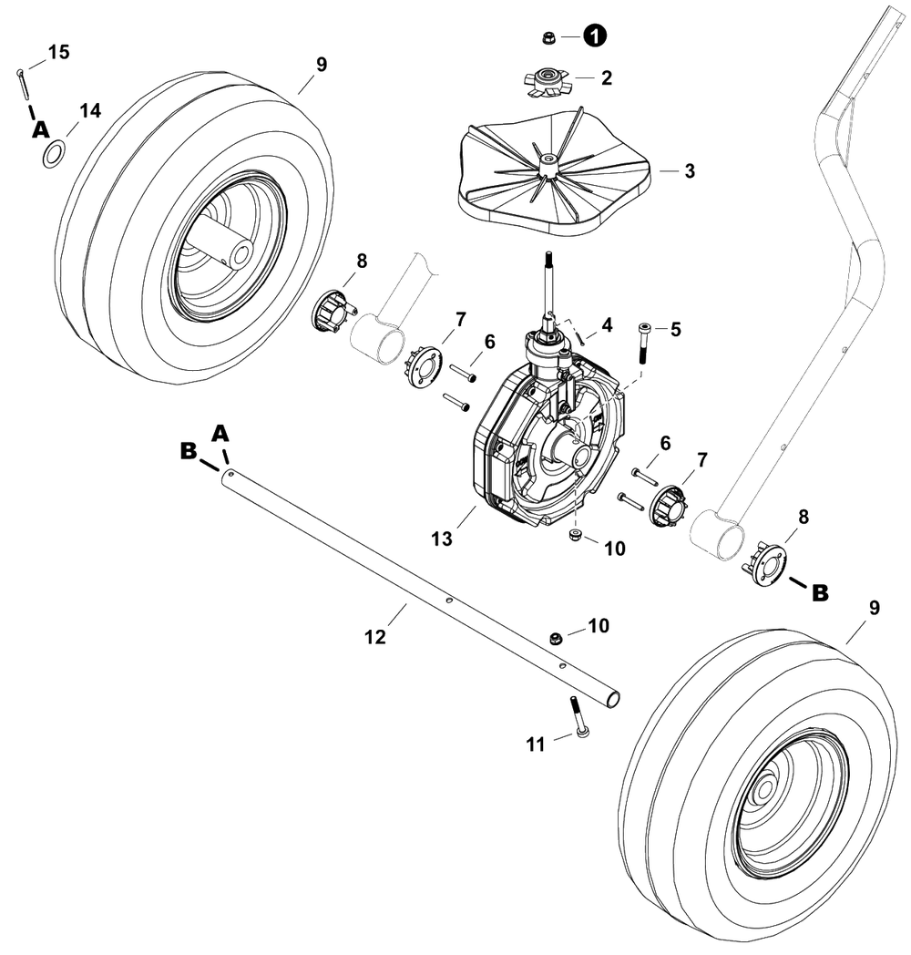 Gear Case - Wheels Diagram and Parts List for RB-85W N31100001001 - N31100999999 Echo Spreader