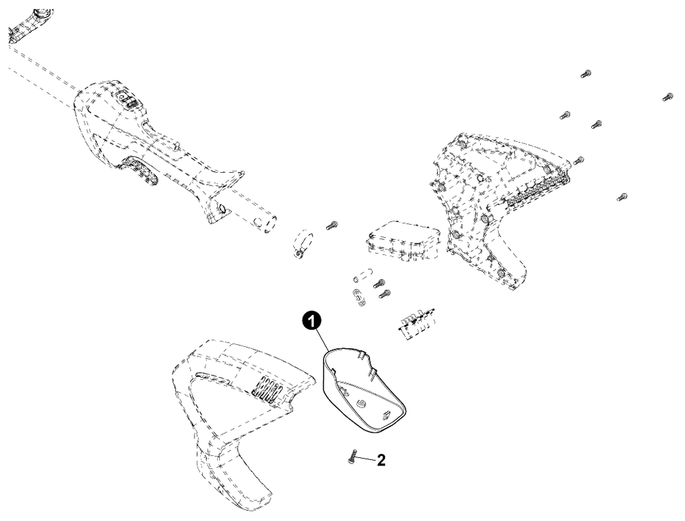 Rear Housing Diagram and Parts List for DSRM-2100 400SRM000001 - 400SRM999999 Echo Trimmer