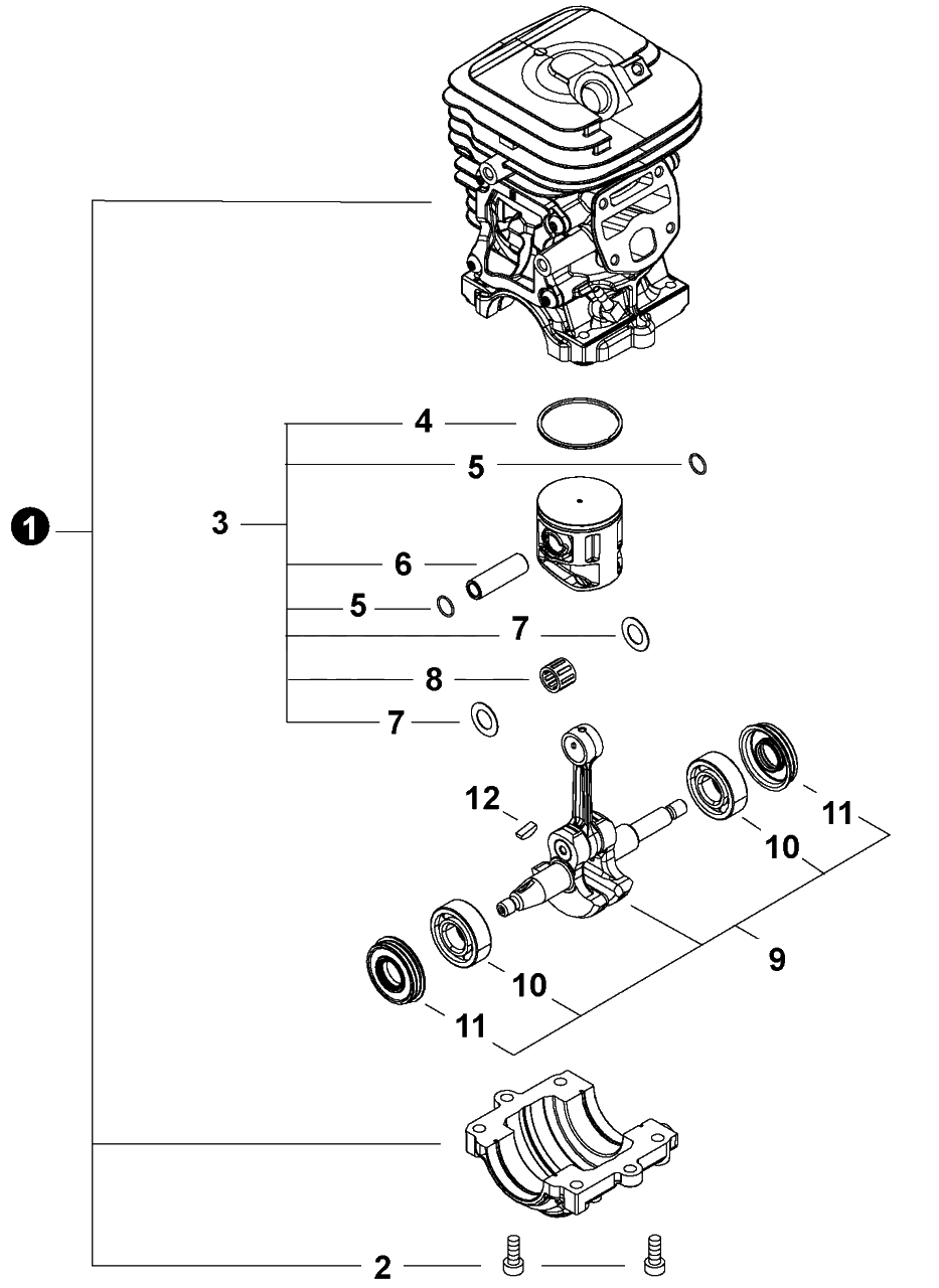 Engine Diagram and Parts List for CS-4920 C92115001001 - C92115999999 Echo Chainsaw