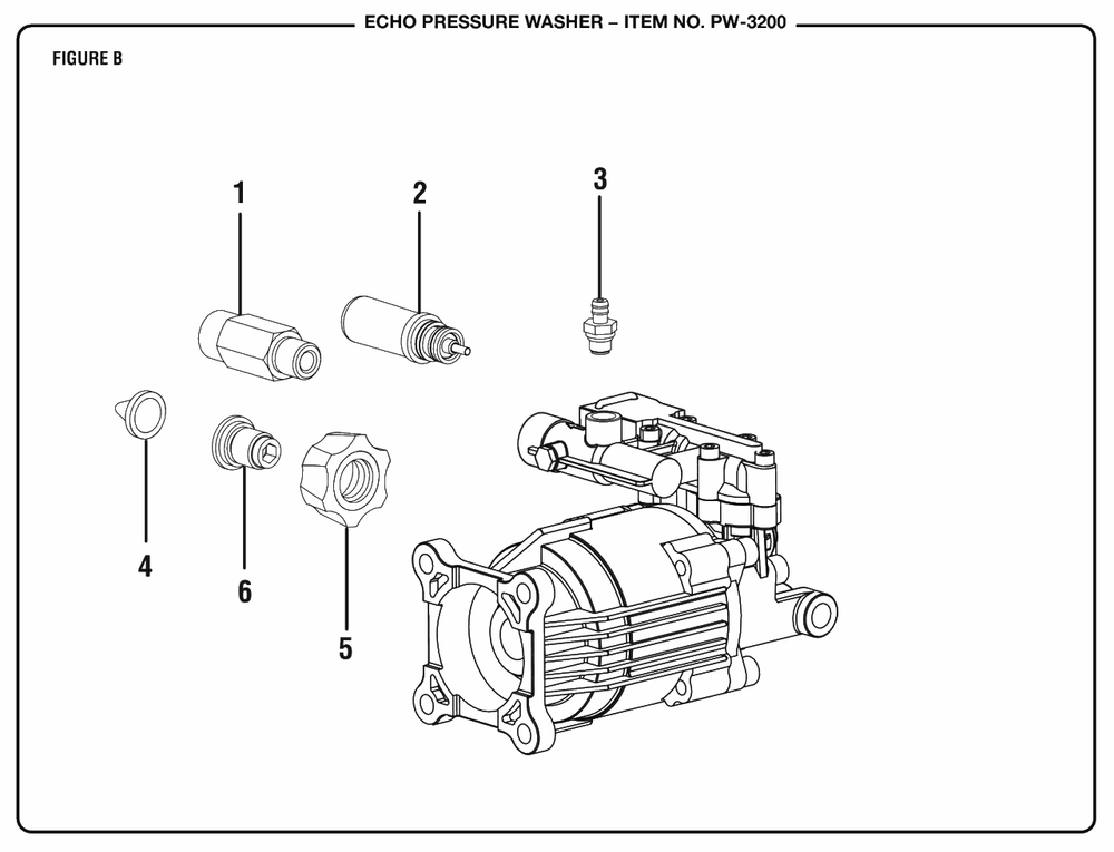 Figure B Diagram and Parts List for PW-3200 (Revision 01)(090079437)(2019-12) Echo Pressure Washer