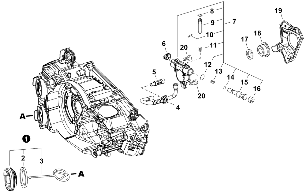 Oil System Diagram and Parts List for CS-2511T C80115001001 - C80115999999 Echo Chainsaw