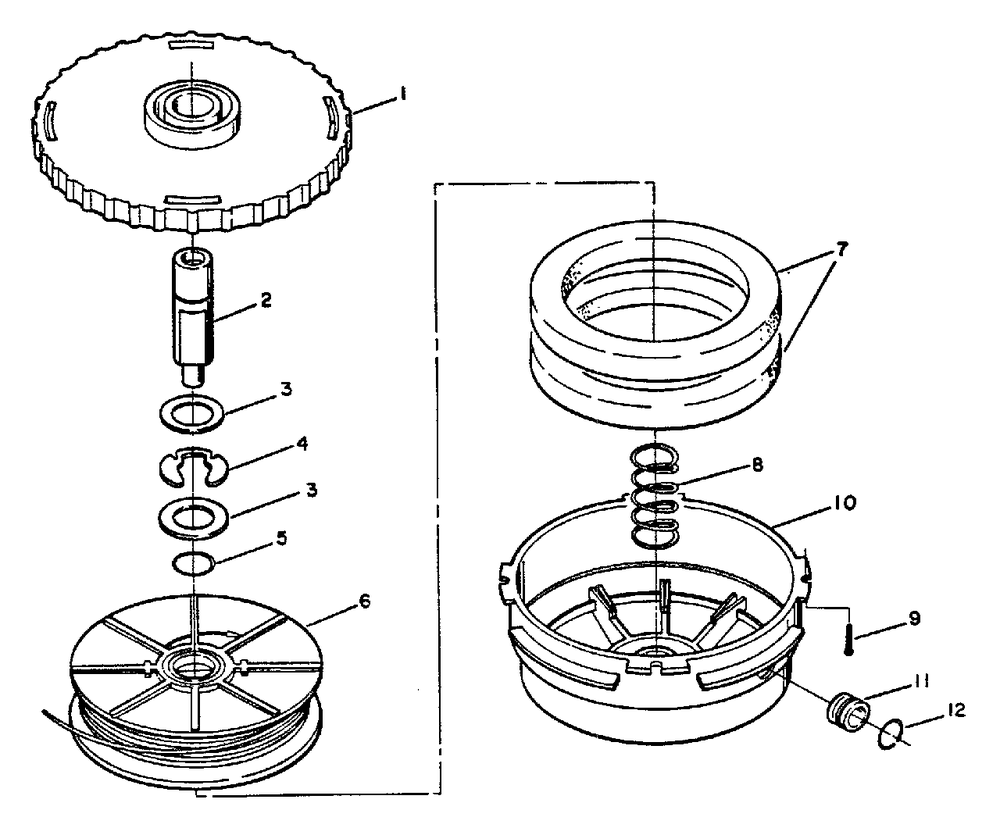 Line Head Diagram and Parts List for SRM-210 AE Version Echo Trimmer