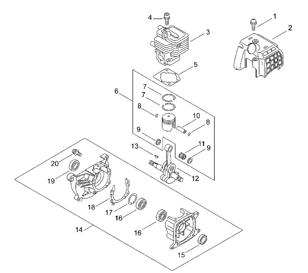 Crankcase Diagram and Parts List for SHP-800 500005065 - 500999999 Echo Sprayer