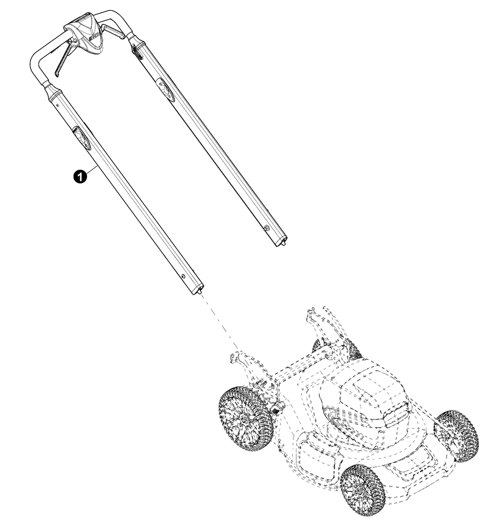 Handles Diagram and Parts List for DLM-2100SP 405LMS000001 - 405LMS999999 Echo Lawn Mower