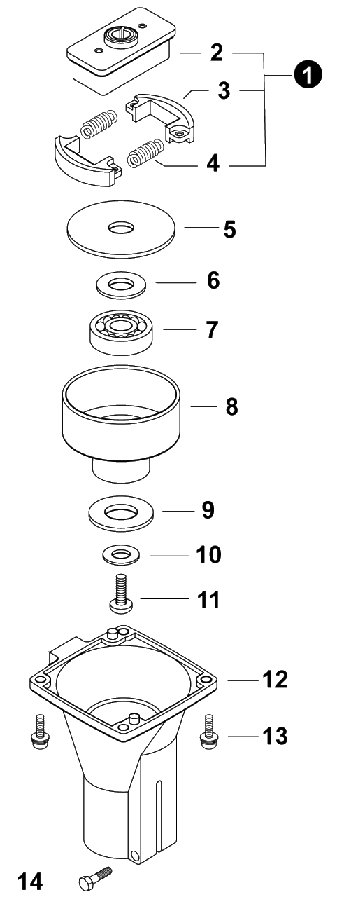 Clutch Case, Clutch Diagram and Parts List for TC-210 E14714001001 - E14714999999 Echo Tiller