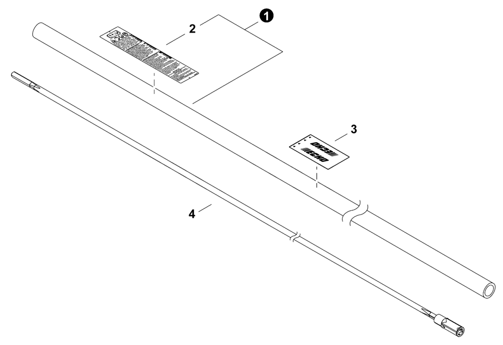 Main Pipe Diagram and Parts List for DSRM-2600 U56200001001 - U56200999999 Echo Trimmer