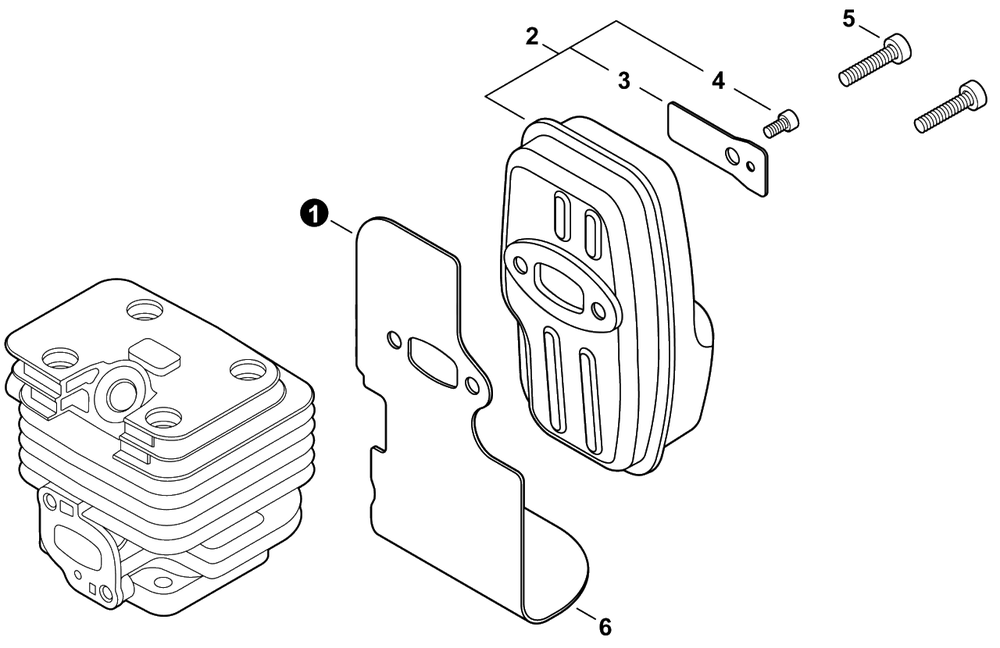 Exhaust Diagram and Parts List for PB-2520 P54826001001 - P54826999999 Echo Leaf Blower / Vacuum