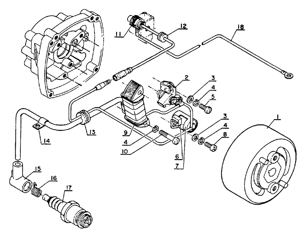 Ignition Diagram and Parts List for SRM-202 FA Version Echo Trimmer