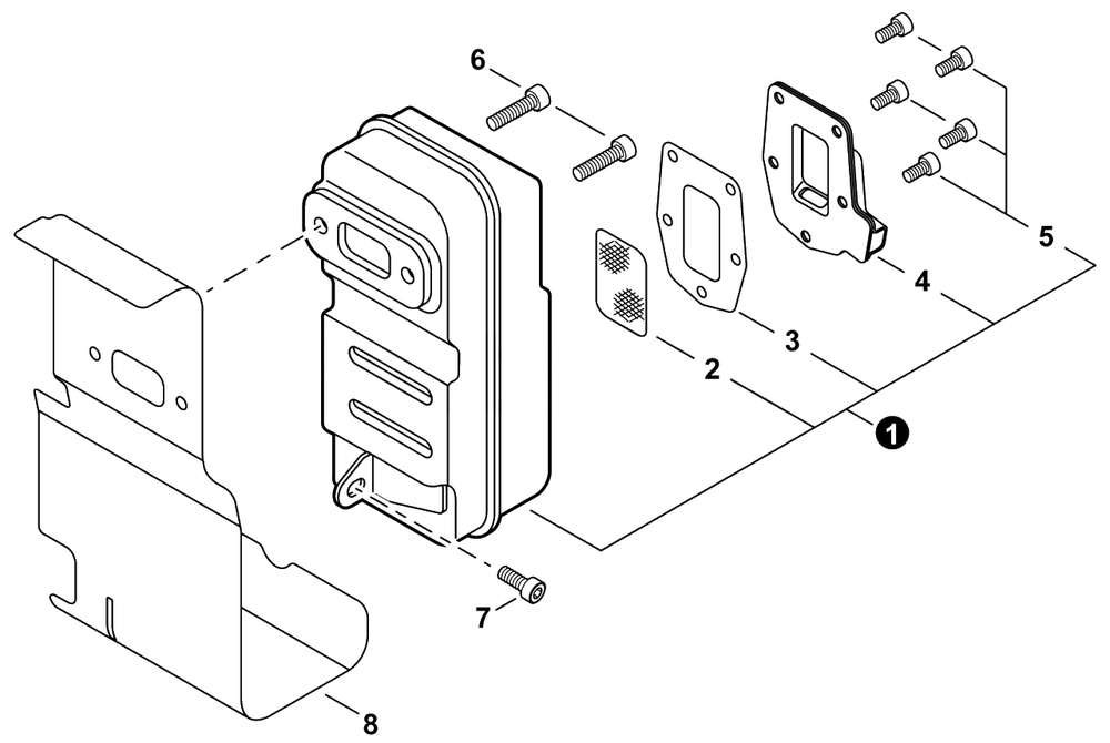 Exhaust Diagram and Parts List for PB-580T P55515001001 - P55515999999 Echo Leaf Blower / Vacuum