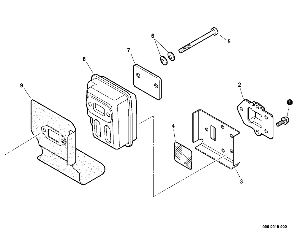 Exhaust Diagram and Parts List for SRM-230 S73112127552 - S73112328927 Echo Trimmer