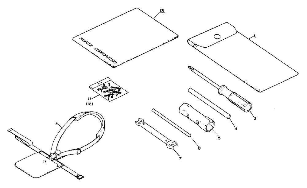 Harness, Tools Diagram and Parts List for SRM-202 FA Version Echo Trimmer