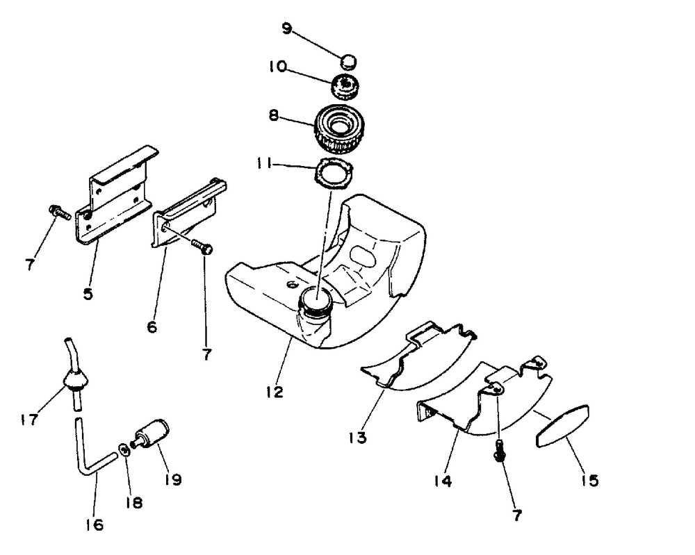 Fuel System Diagram and Parts List for SRM-210 AE Version Echo Trimmer