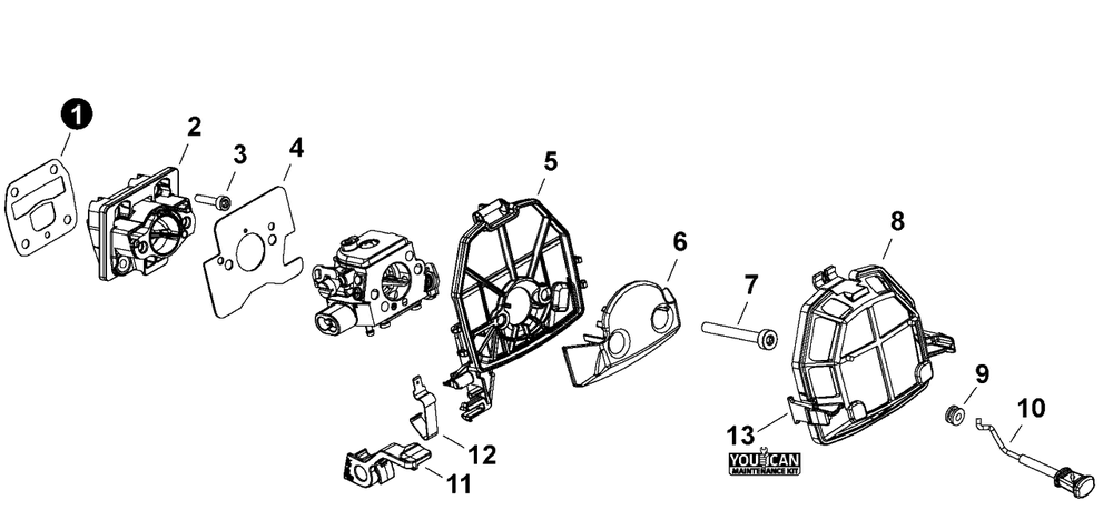 Intake, Air Filter Diagram and Parts List for CS-4010 C91315001001 - C91315999999 Echo Chainsaw