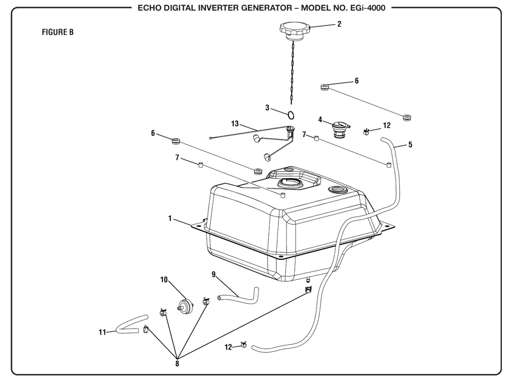 Figure B Diagram and Parts List for EGI-4000 (Revision 02)(099930635)(2020-03) Echo Generator