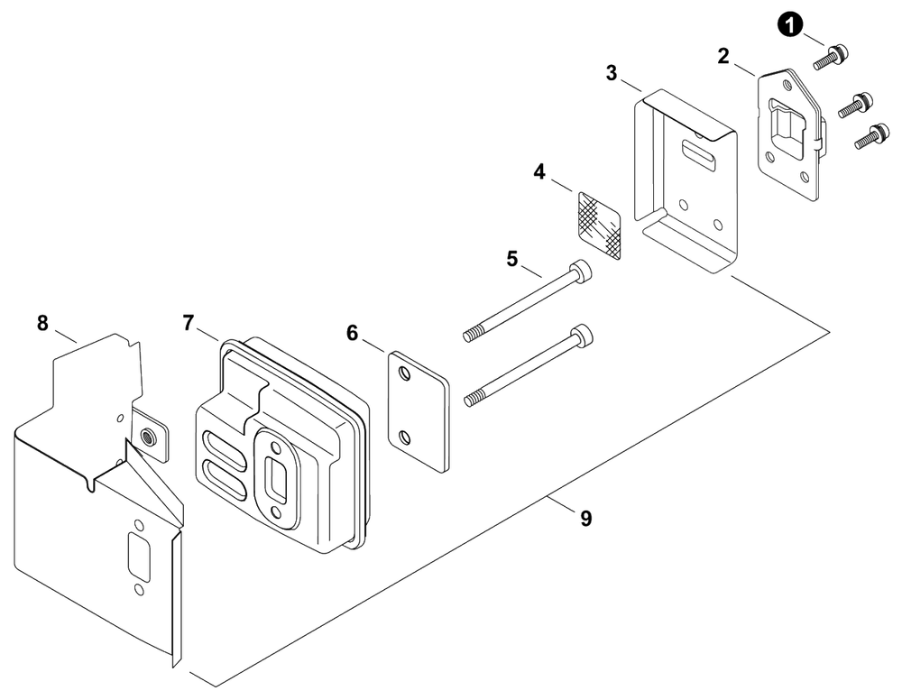 Exhaust Diagram and Parts List for TC-210 E14714001001 - E14714999999 Echo Tiller