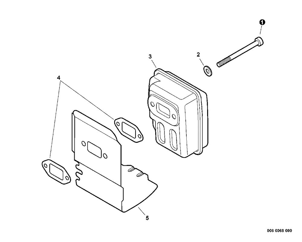 Exhaust Diagram and Parts List for SRM-22GESU S55822001001 - S55822999999 Echo Brush Cutter