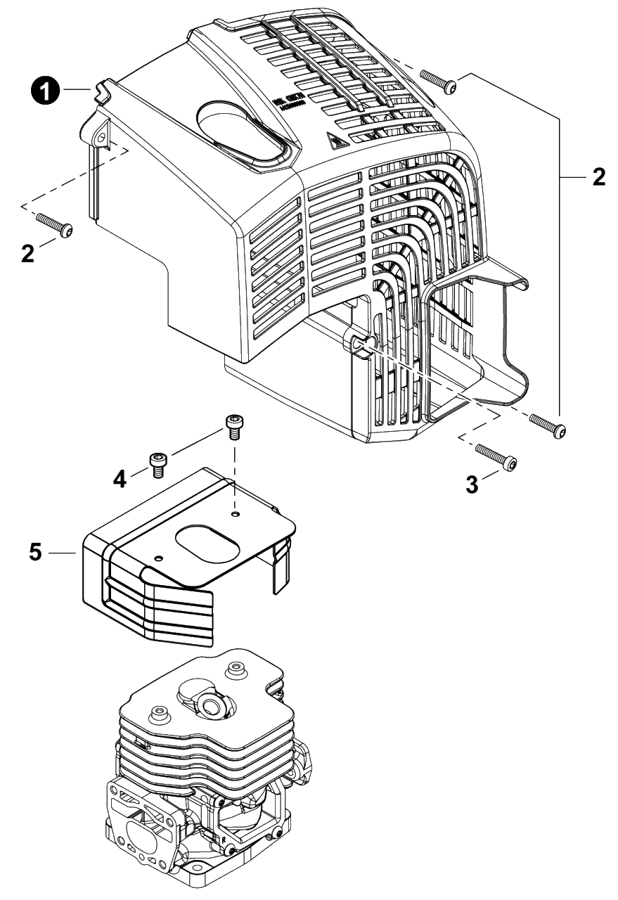 Engine Cover Diagram and Parts List for PB-9010H P55915001001 - P55915999999 Echo Leaf Blower / Vacuum