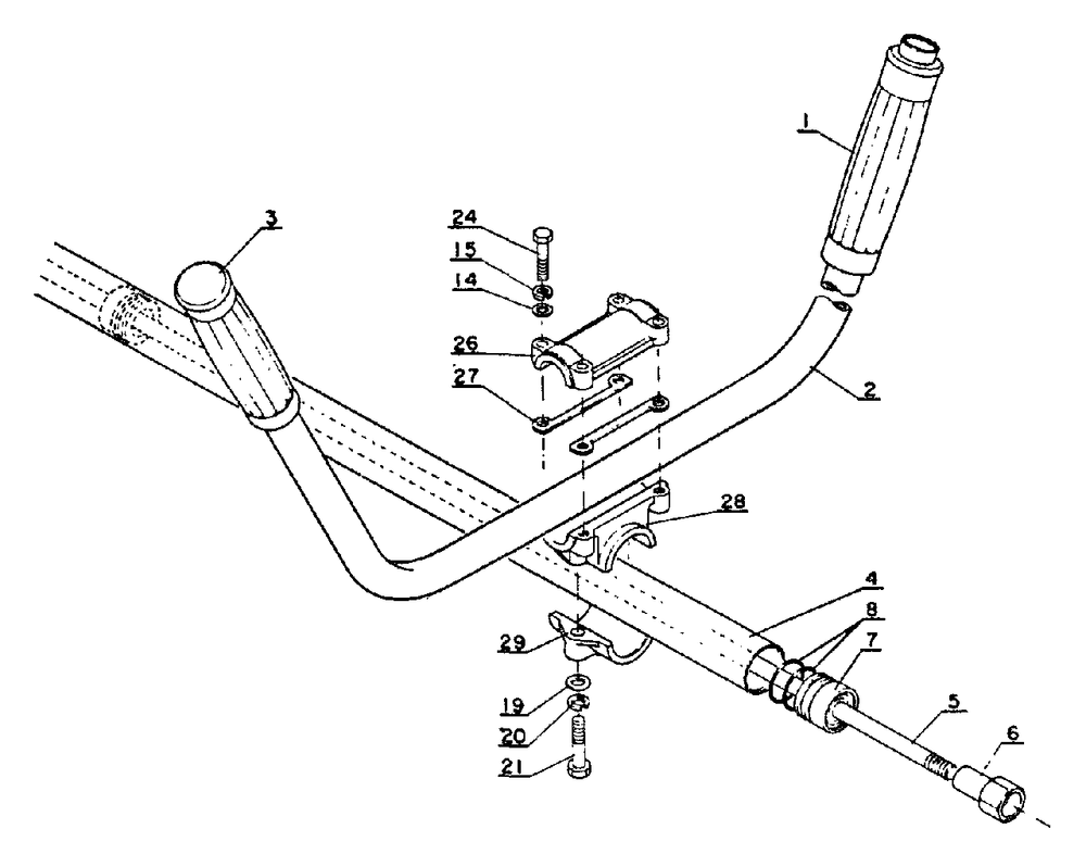 Handles Diagram and Parts List for SRM-202 FA Version Echo Trimmer