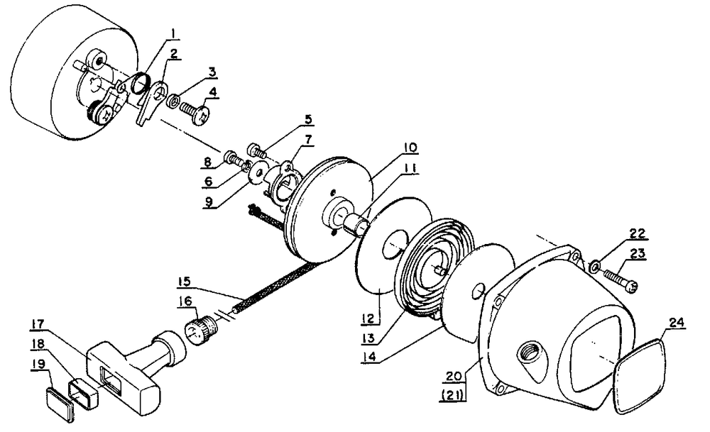 Starter Diagram and Parts List for SRM-202 FA Version Echo Trimmer