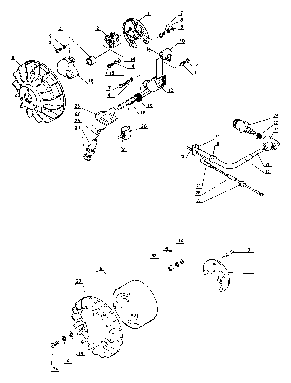 Ignition Diagram and Parts List for CS-60S 001001 - 059500 Echo Chainsaw