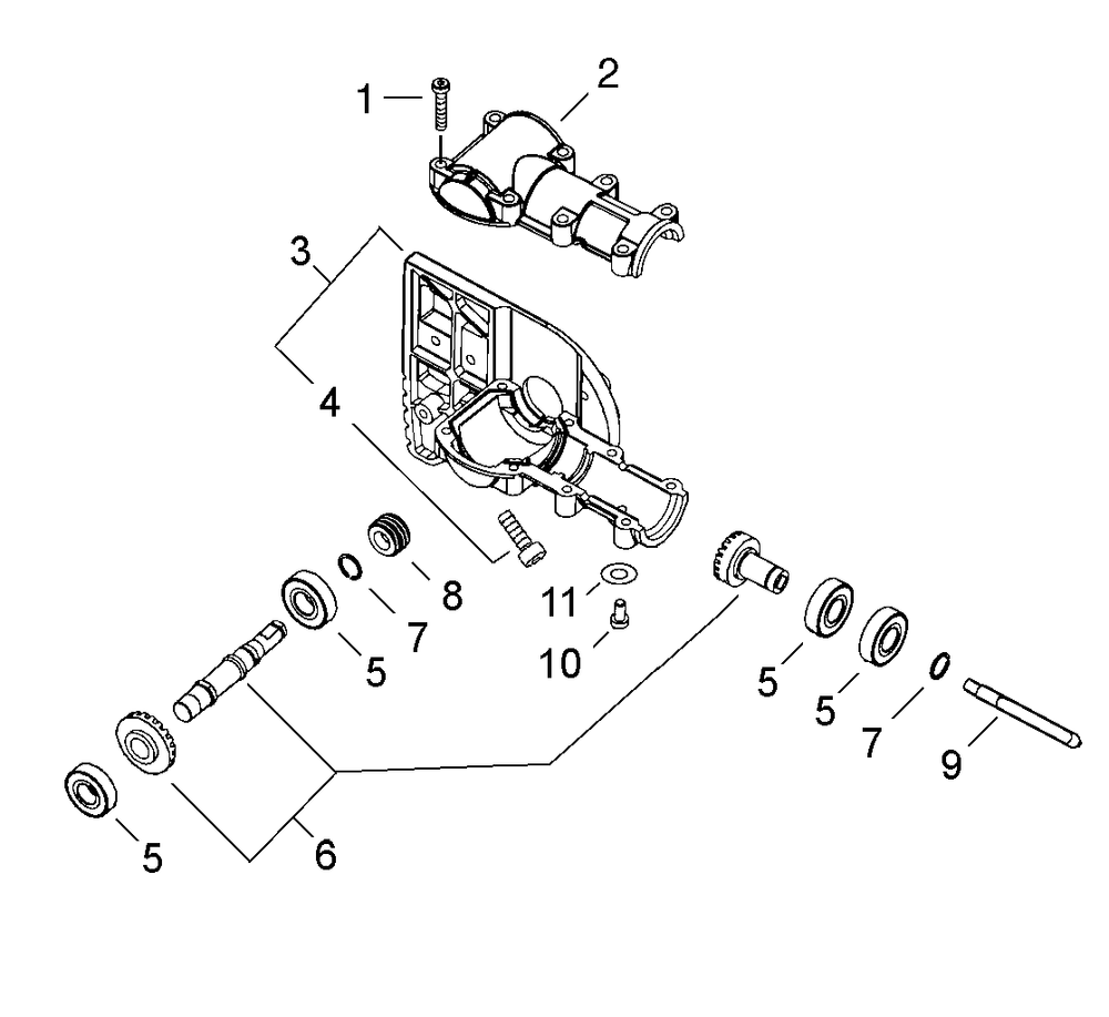Gear Case Diagram and Parts List for PPT-2400 (Type 1E)(E14536001001 - E14536999999) Echo Pole Saw