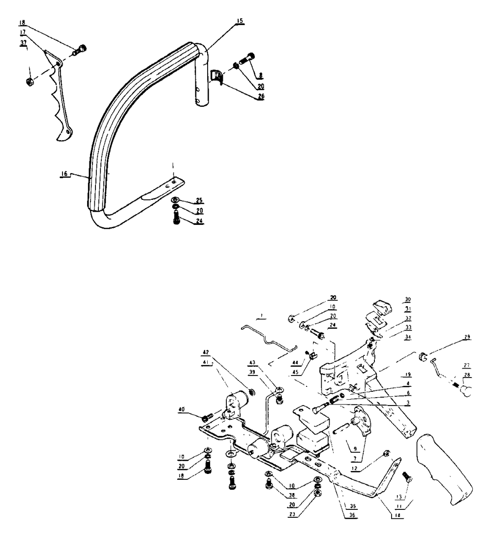 Handle Diagram and Parts List for CS-301 00001000 - 02001000 Echo Chainsaw