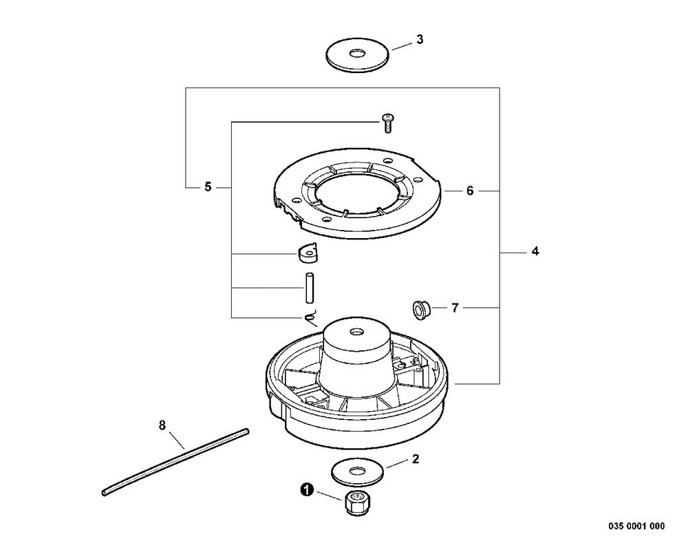 Rapid Loader Head Diagram and Parts List for GT-201 06001001 - 06999999 Echo Trimmer