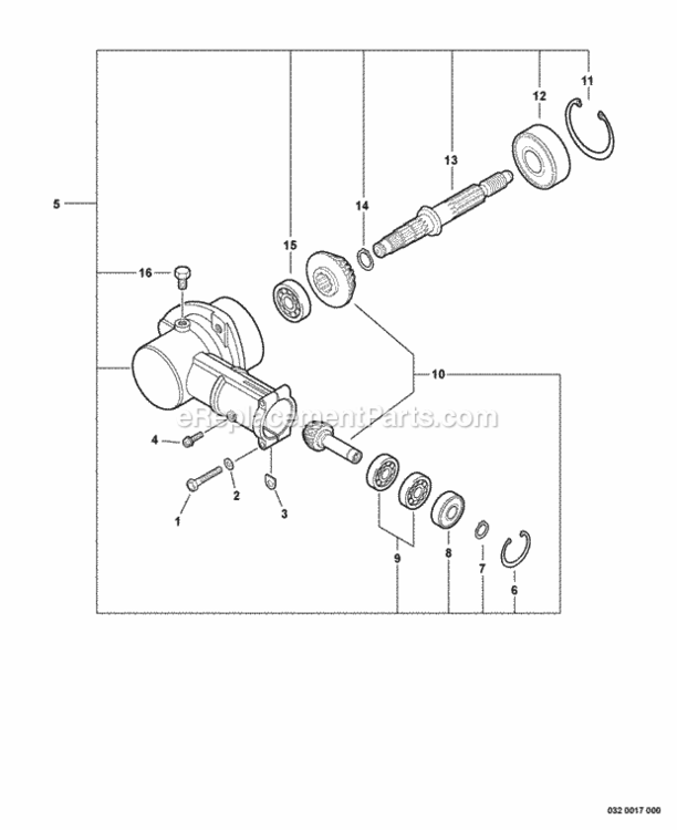 Gear_Case Diagram and Parts List for 99944200475  Echo Edger