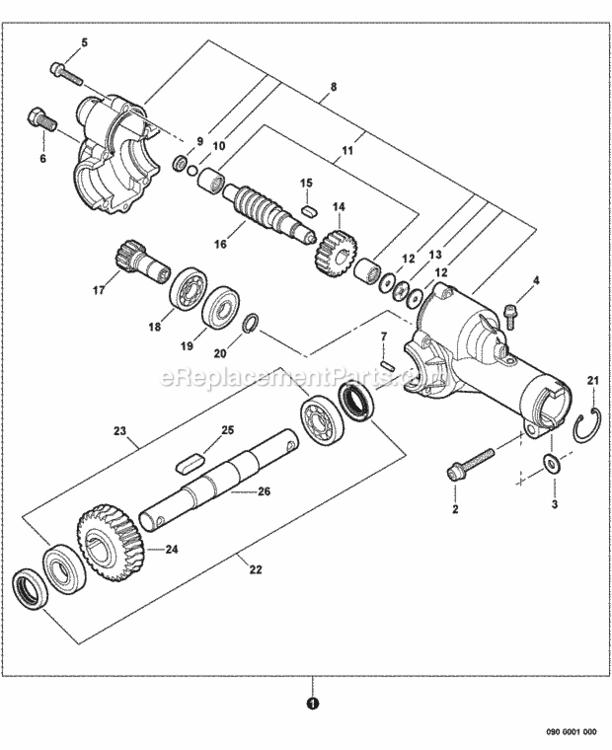 Gear_Case Diagram and Parts List for 99944200513  Echo Cultivator