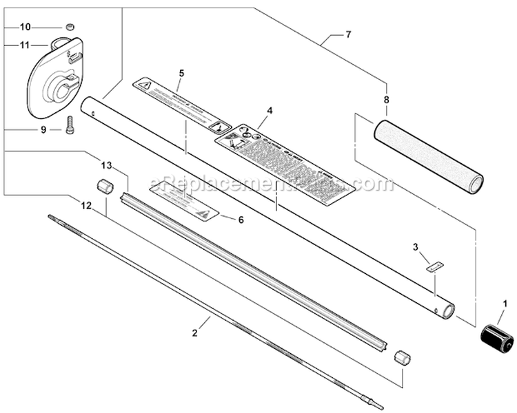 Gear_Case_Blades_SN_03011407_-_03999999 Diagram and Parts List for 99944200595  Echo Hedge Trimmer